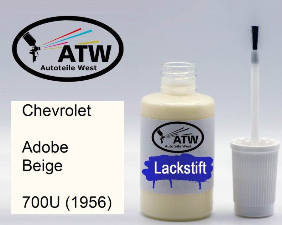 Chevrolet, Adobe Beige, 700U (1956): 20ml Lackstift, von ATW Autoteile West.